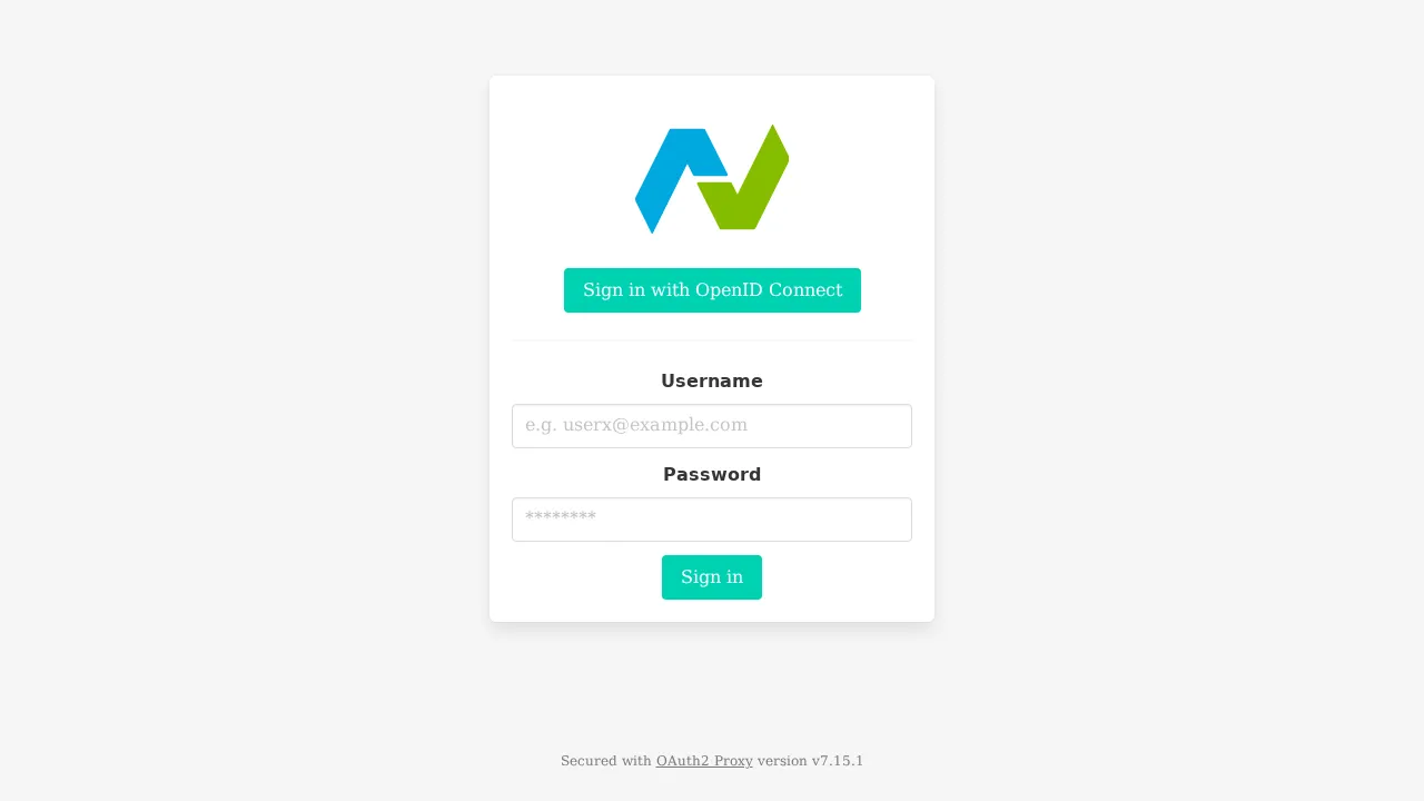 The proxy sign-in form