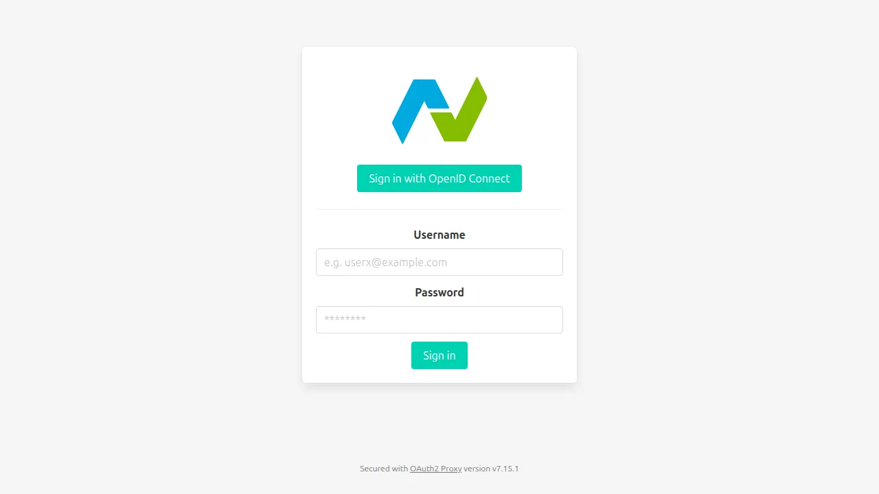 The sign-in form