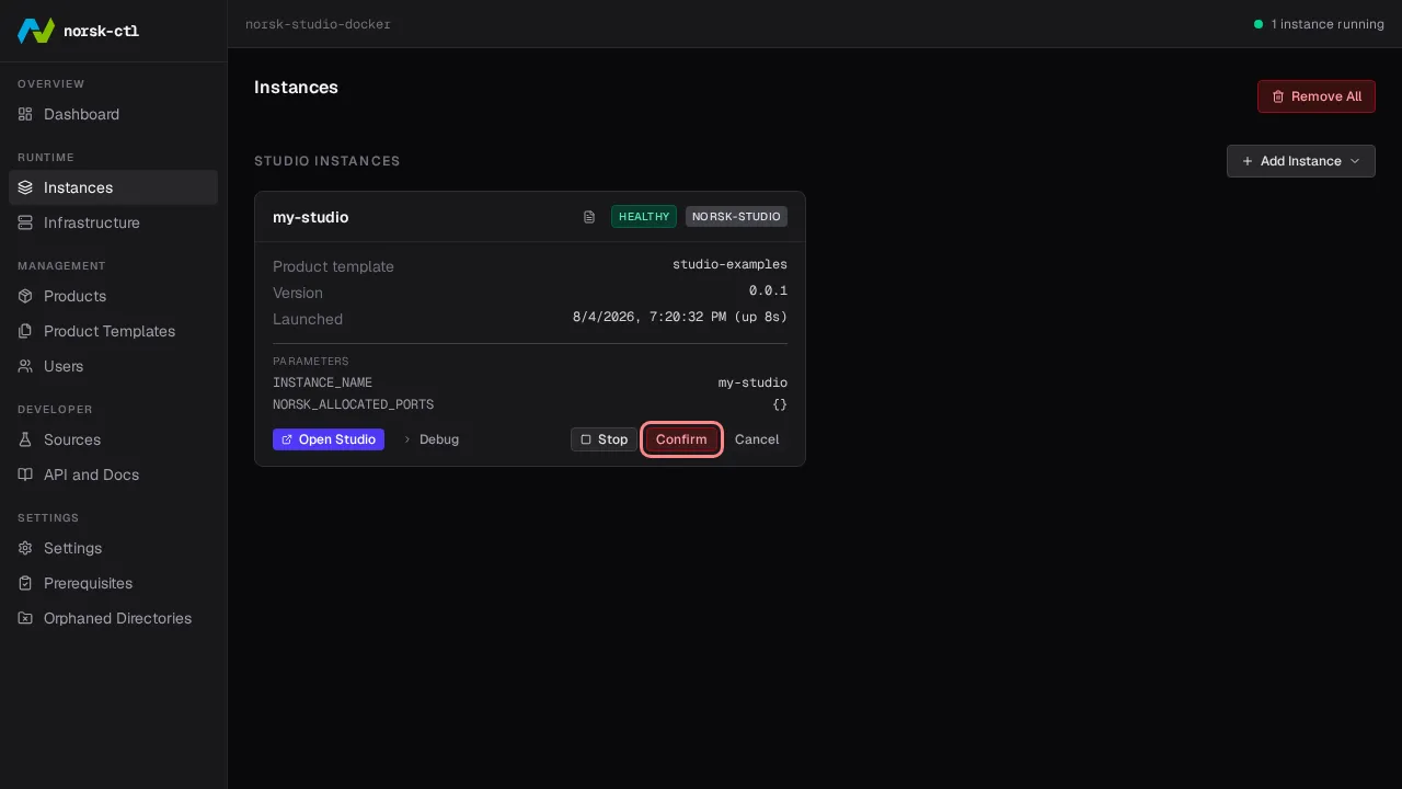 Confirm removal