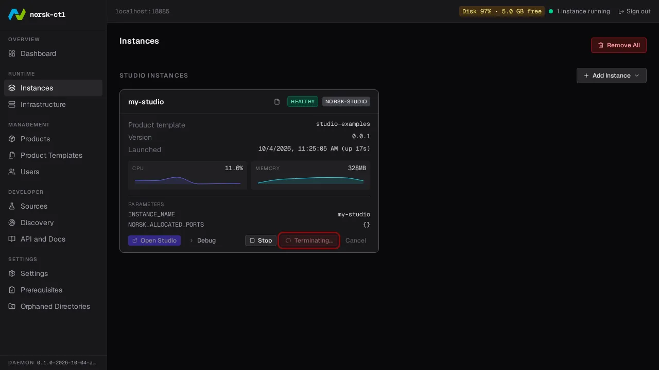 Instance removed